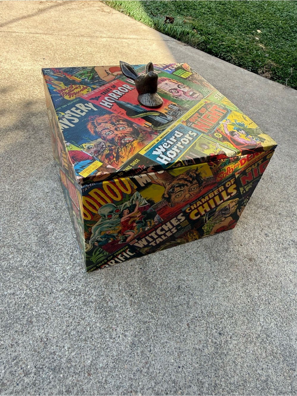 One-of-a-kind Handmade Vintage Horror Comic Gift Storage Box!